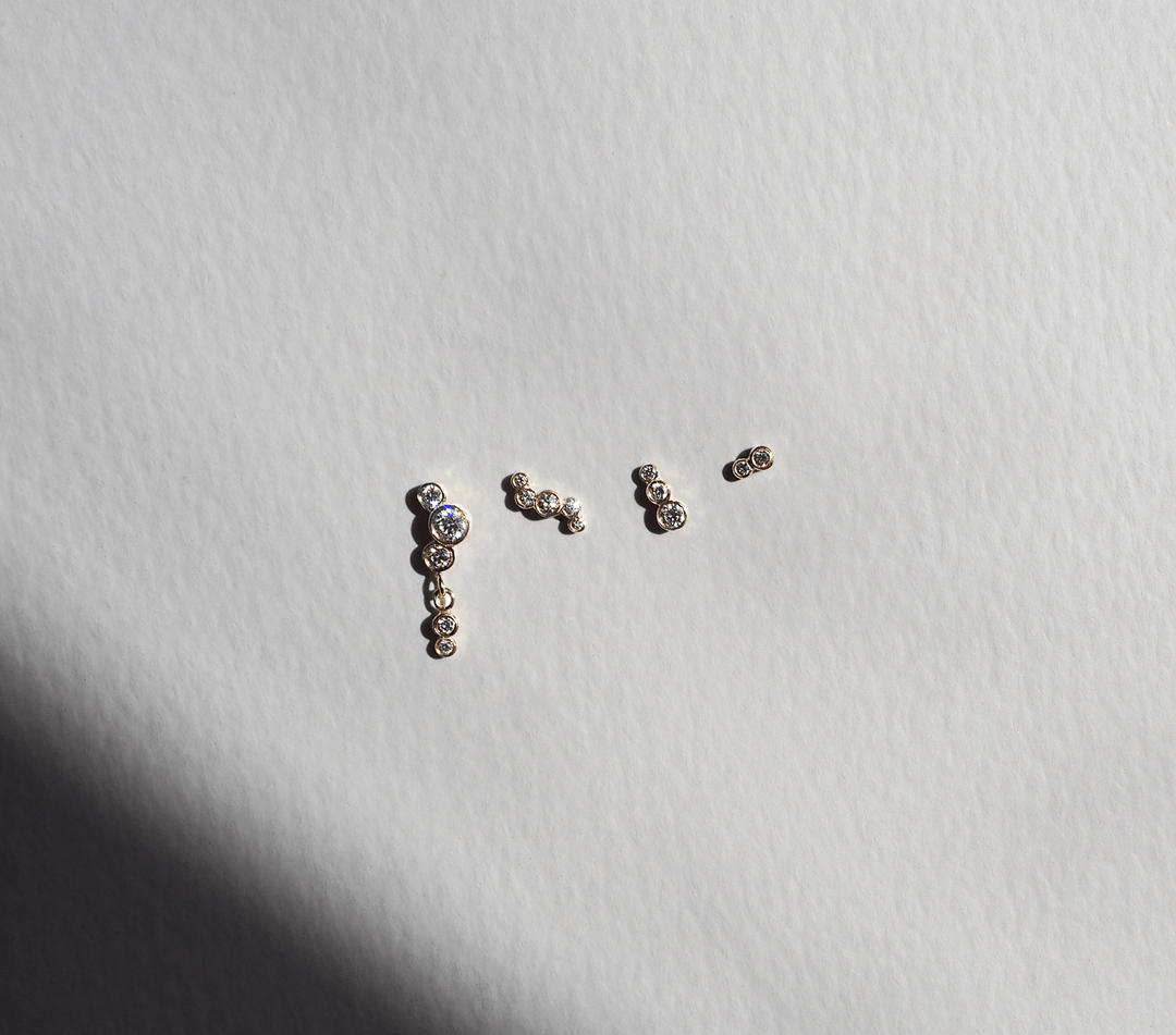 Elysia Whisper Diamond Wave Stud - Soleya Jewellery