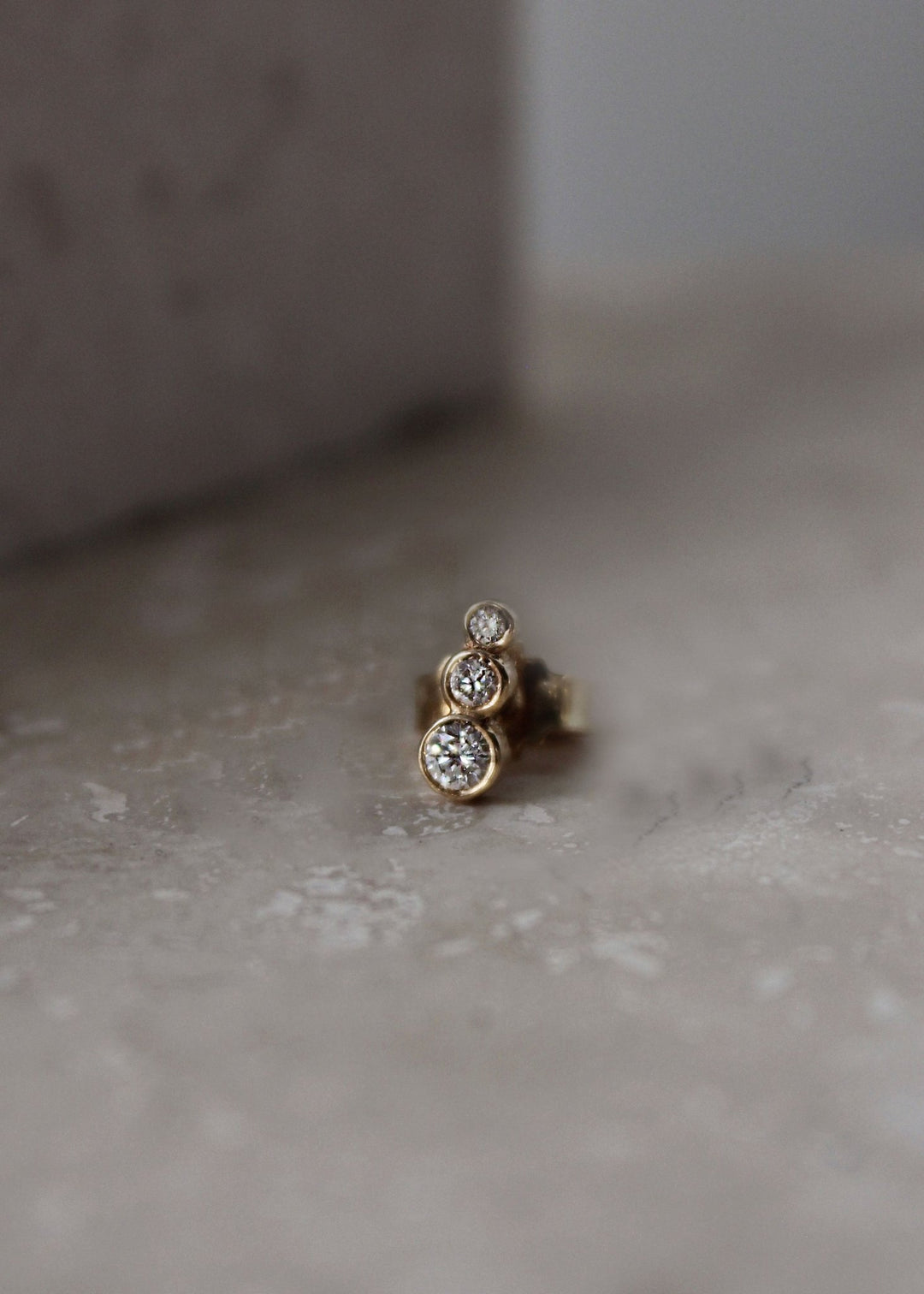 Elysia Whisper Diamond Trio Stud - Soleya Jewellery